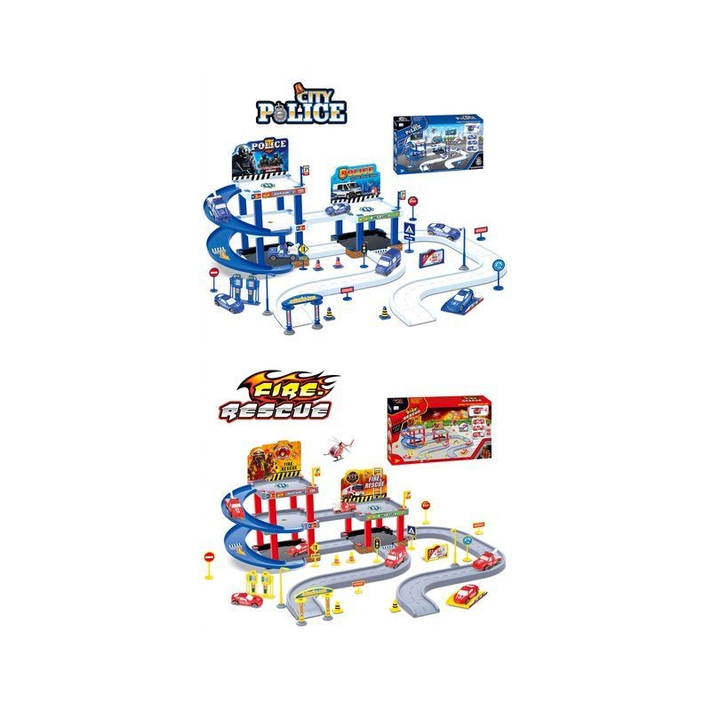 STAZIONE POLIZIA E POMPIERI 2ASS. EAN 8021029941510 INGROSSO GARAGE MODELLINI AUTO