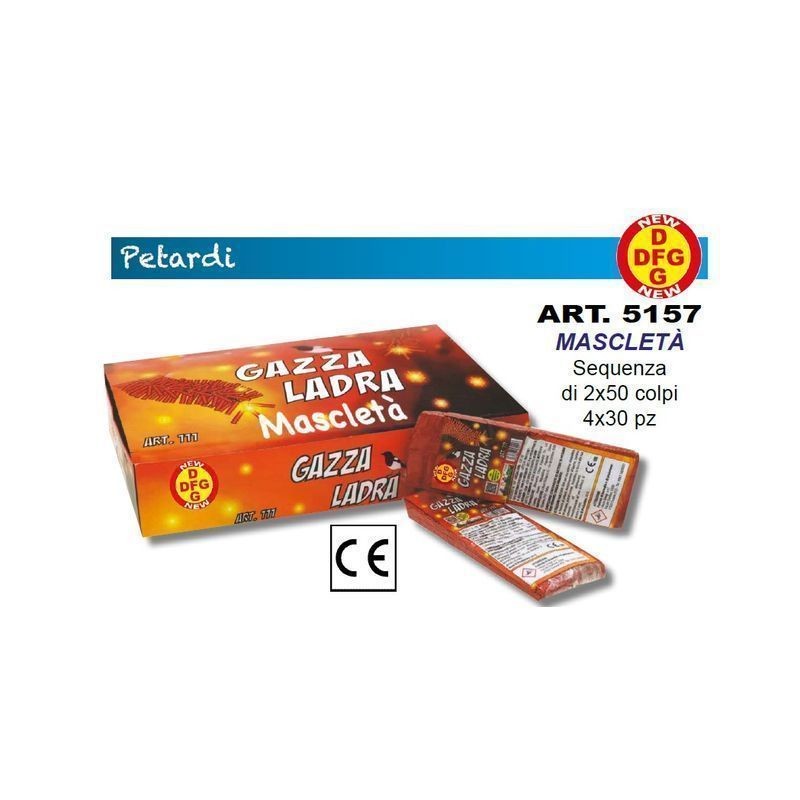 GAZZA LADRA 2 STRI DA 50 COLPI C.30/120 EAN 6067074620064 INGROSSO PETARDI