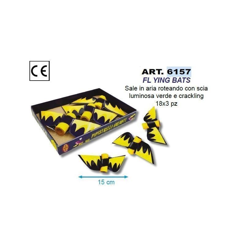 FLYING BATS CM.15 3PZ C.18 EAN 6067076541978 INGROSSO FUOCHI D'ARTIFICIO VOLANTI
