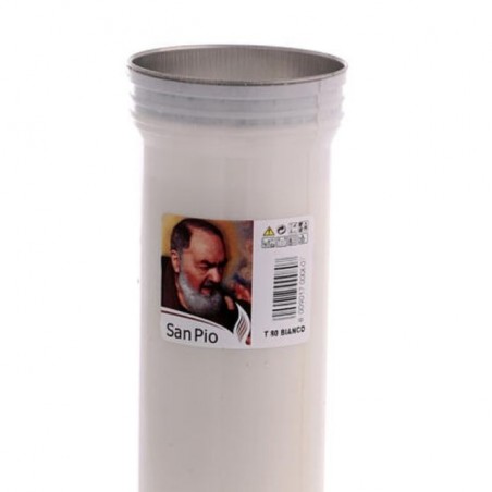 CERO VOTIVO SAN PIO T100 SP 8X24 BIANCO EAN 8026871810137 INGROSSO LUMINI E CERI