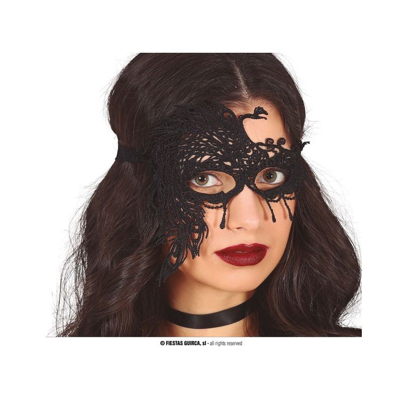 MASCHERA NERA IN PIZZO EAN 8434077120316 INGROSSO MASCHERE DI CARNEVALE