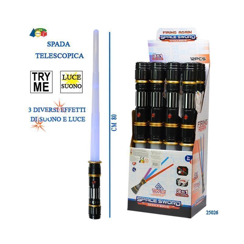 SPADA SPAZ. TELESCOPICA LUCE/SUONO EAN  INGROSSO SPADE GIOCATTOLO E ARCHI INDIANI