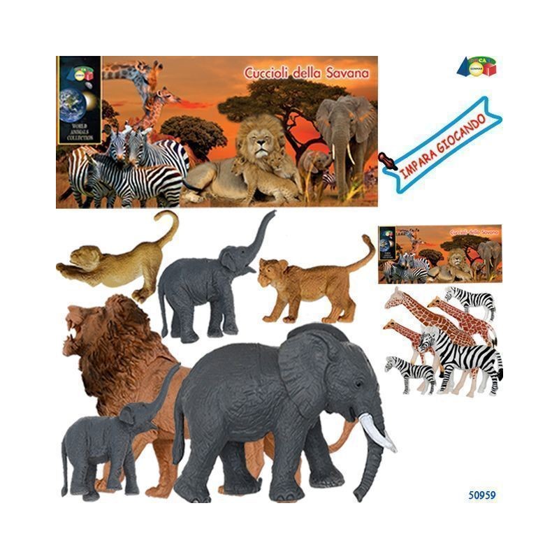 BUSTA FAMIGLIE CUCCIOLI DELLA SAVANA ASS EAN  INGROSSO BUSTE ANIMALI GIOCATTOLO