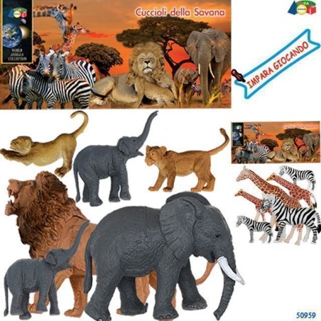 BUSTA FAMIGLIE CUCCIOLI DELLA SAVANA ASS EAN  INGROSSO BUSTE ANIMALI GIOCATTOLO