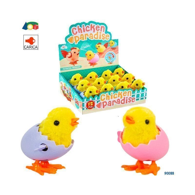 PULCINO SALTANTE IN GUSCIO A CARICA EAN 8057438024131 INGROSSO DECORAZIONI PER PASQUA