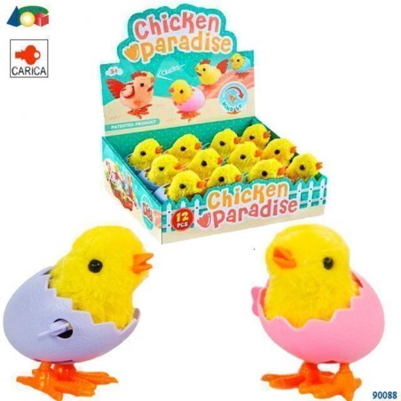 PULCINO SALTANTE IN GUSCIO A CARICA EAN 8057438024131 INGROSSO DECORAZIONI PER PASQUA