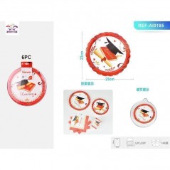 INGROSSO PIATTI LAUREA ROSSO 23C