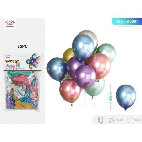 PALLONCINO METALIZZ. MISTO 1.8G 25CM 25P EAN 8058617613870 INGROSSO PALLONCINI COMPLEANNO