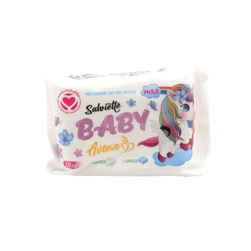 SALVIETTE BABY UNICORNO AVENA 20PZ DISPL EAN 8057502405620 INGROSSO SALVIETTE