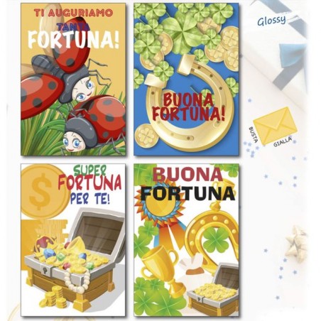 BIGLIETTO BUON COMPL. - TANTA FORTUNA EAN 8056860792786 INGROSSO BIGLIETTI COMPLEANNO