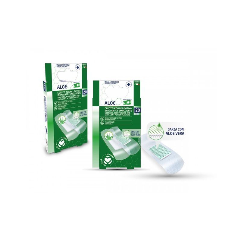 CEROTTI CON ALOE VERA 20PZ MEDIUM EAN 8057502400632 INGROSSO PRODOTTI PER LA SALUTE