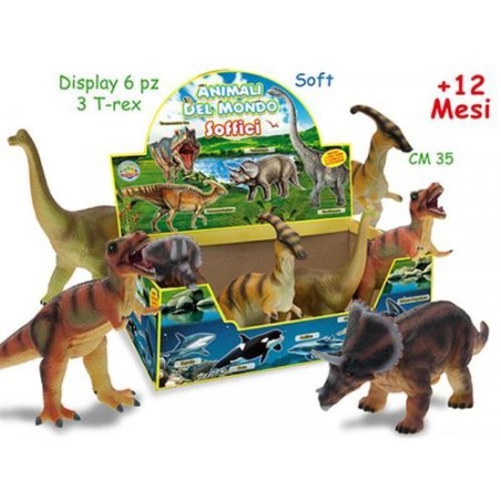DINOSAURI SOFFICI 30CM ASS. EAN 8017967722915 INGROSSO ANIMALI GIOCATTOLO
