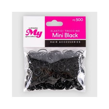 INGROSSO ELASTICI BLACK MINI TRECCINE 500PZ