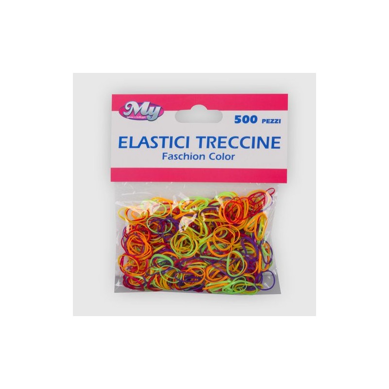 ELASTICI COLOUR MINI TRECCINE 500PZ EAN 8000061052965 INGROSSO ELASTICI E FASCE PER CAPELLI