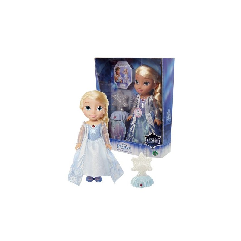 FROZEN ELSA LUCI DEL NORD CANTANTE 3+A 30X38X12CM-PILE INCLUSE-VESTITO C/LUCI EAN 8056379014454 INGROSSO BAMBOLE PUBBLICIZZATE