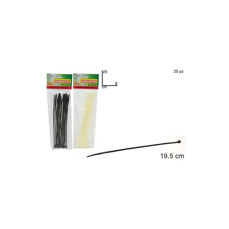 FASCETTE SET 25PZ ASS. EAN 8027501026324 INGROSSO CORDE E FASCETTE