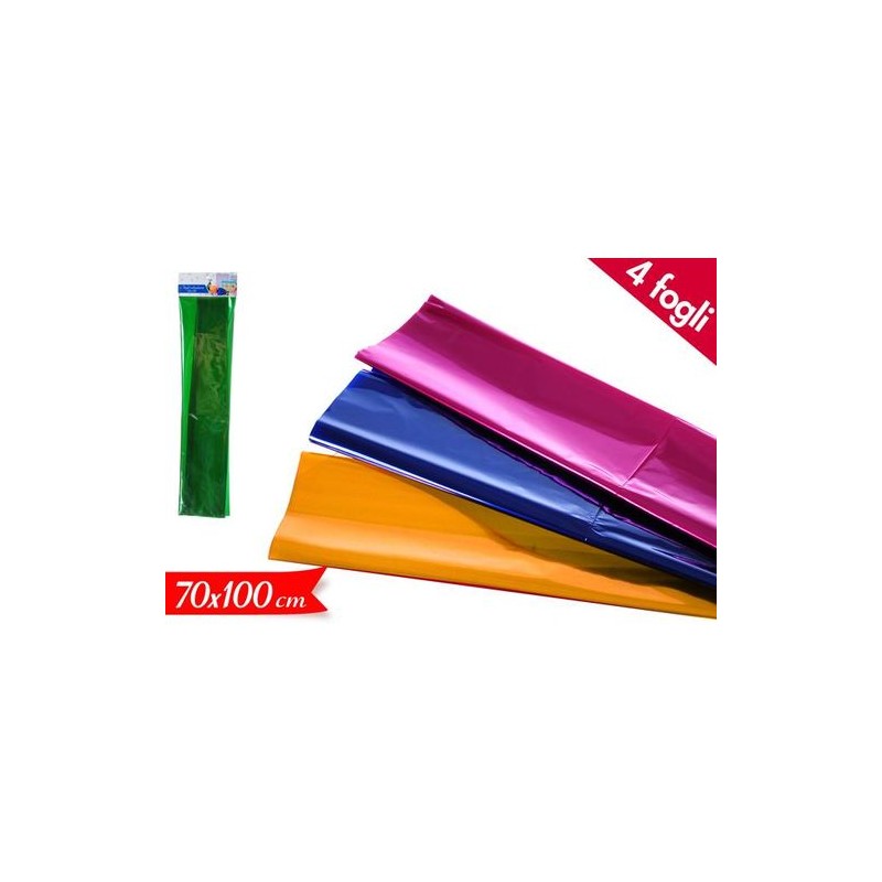 FOGLI CELOPHANE 70X100 ASS EAN 8032732165537 INGROSSO SACCHETTI E SHOPPER REGALO