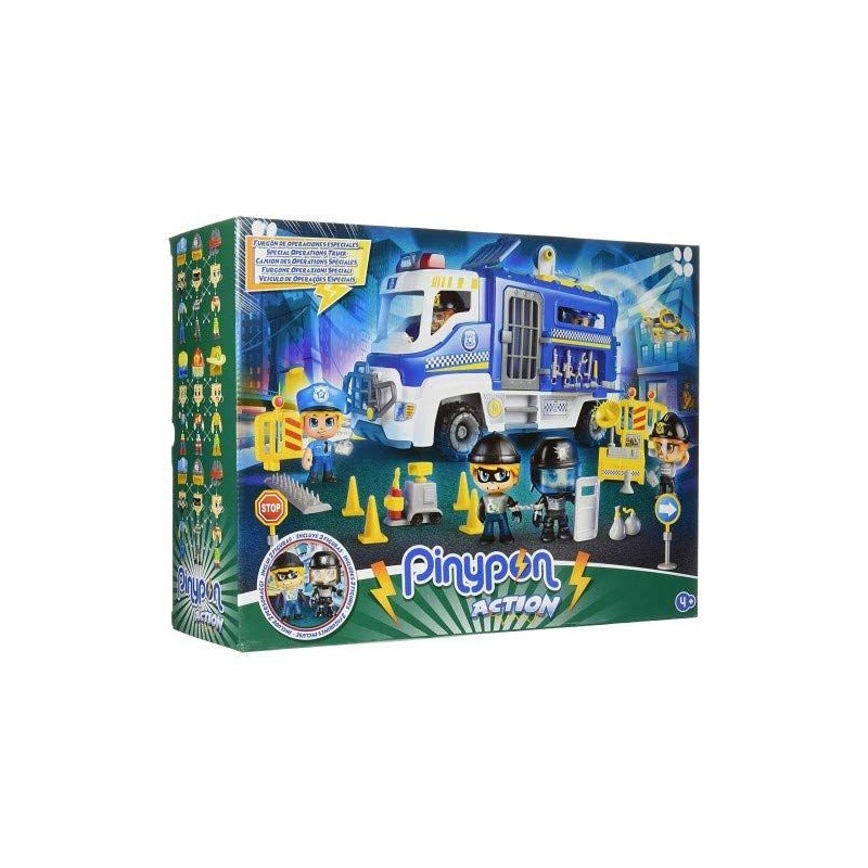 PINYPON ACTION CAMION POLIZIA + 2 PERS. EAN 8056379089681 INGROSSO BAMBOLE PUBBLICIZZATE