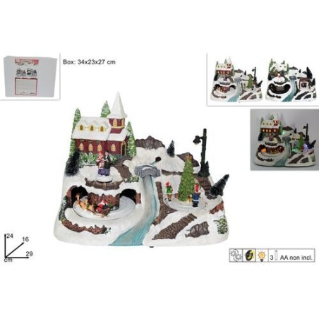 INGROSSO GIOSTRINA SCEN VILLAG NAT TRENO LUCI FIBRA OTTICA M