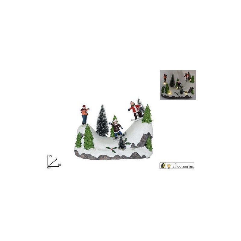 GIOSTRINA SCENARIO NAT SNOWBOARD C/LUCI E SUONO B/O EAN 8033113899768 INGROSSO PAESAGGI  E DECORAZIONI IN MOVIMENTO