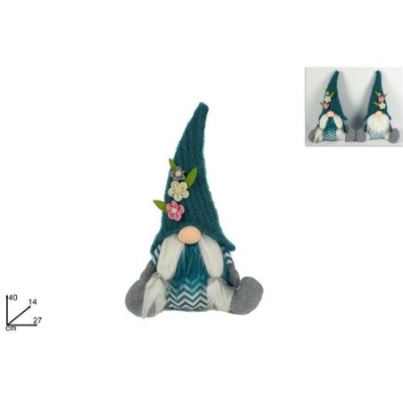 INGROSSO GNOMO SEDUTO 40CM 2ASS. VERDE OIL DUE-2020038AB