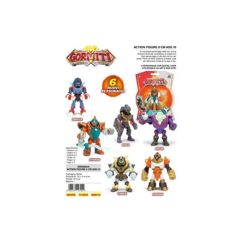 GORMITI S3 PERSONAGGI 8 CM ASS.10 EAN  INGROSSO PERSONAGGI CARTOON E DISNEY