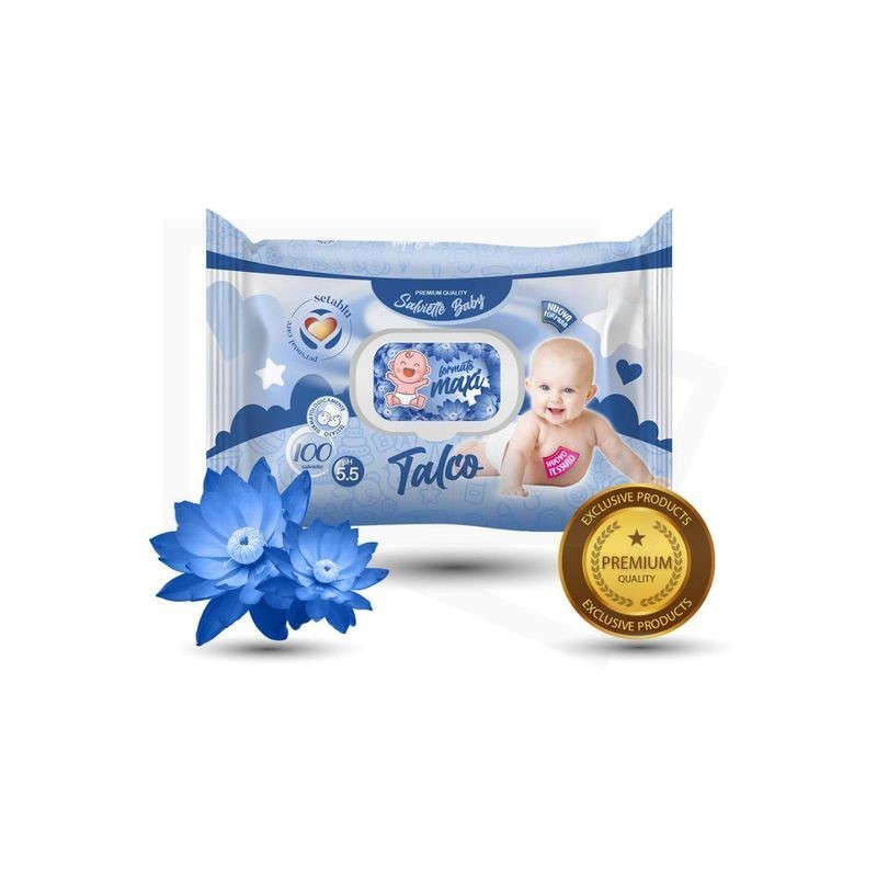 SALVIETTE BABY TALCO 100PZ EAN 8059174597580 INGROSSO DETERGENTI E SALVIETTE