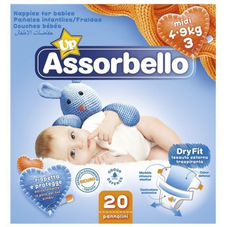 ASSORBELLO MEDI 4/9 KG. X 20PZ PUERICOLTURA EAN 8007300006239 INGROSSO ACCESSORI PRIMA INFANZIA