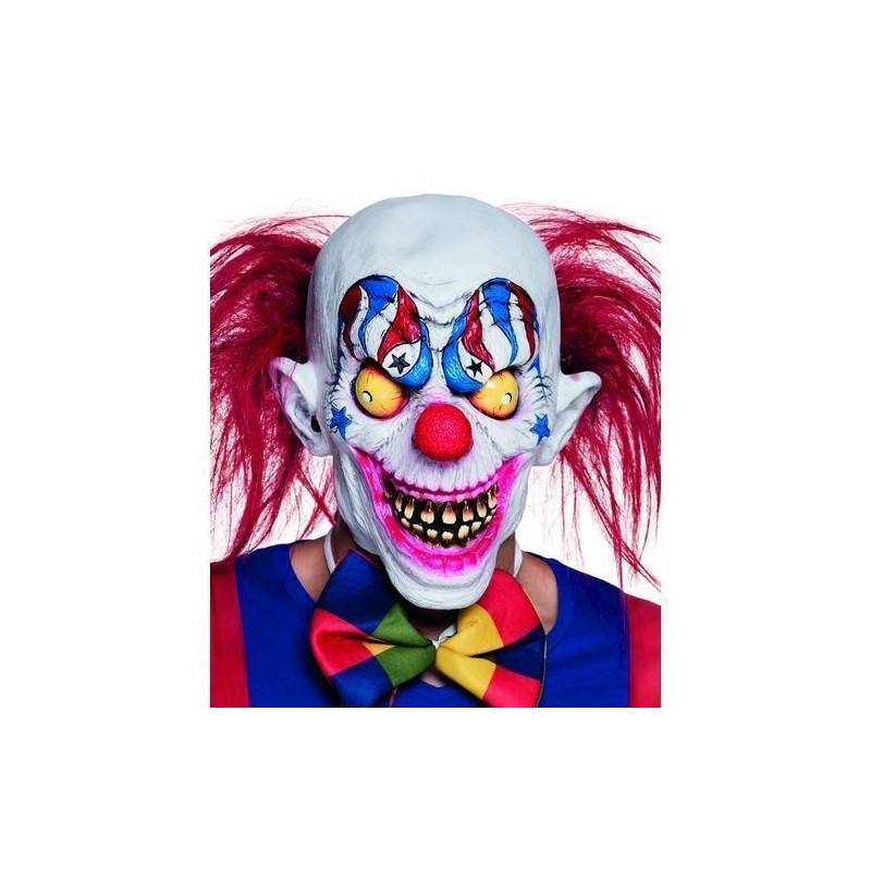 MASCHERA CLOWN RACCAORICCINATE LATTICE C/CAPELLI EAN  INGROSSO MASCHERE DI HALLOWEEN