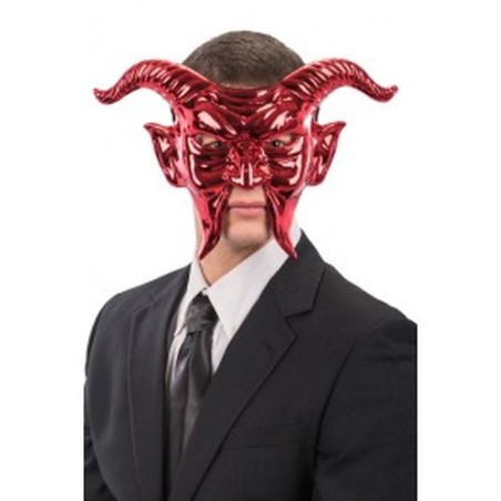INGROSSO MASCHERA DIAVOLO PLASTICA RIG. METAL.ROS