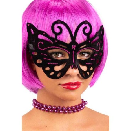INGROSSO MASCHERA FARFALLA PLASTICA E VELLUTINO C/GLITTER FU