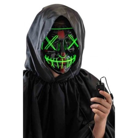 INGROSSO MASCHERA HORROR IN PLASTICA C/DEC.LUMIN. (BATT.ESCL
