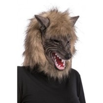 INGROSSO MASCHERA LUPO IN FINGOMMA C/PELLICCIA