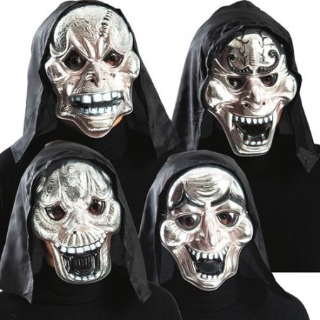 INGROSSO MASCHERA METALIZZATA ARGENTO IN PLASTICA