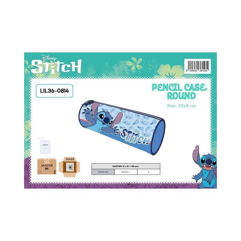 ASTUCCIO ROTONDO CM.23X8 STITCH EAN 8435631361534 INGROSSO ASTUCCI SCUOLA