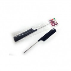 PETTINE A CODA NERO MANICO INOX PROFUMERIA EAN 8055748933457 INGROSSO SPAZZOLE E PETTINI