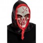 MASCHERA TESCHIO INSANGUINATO PLASTICA RIGIDA C/CAPPUCCIO C/CAV. EAN  INGROSSO MASCHERE DI HALLOWEEN