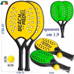 COPPIA RACCHETTONI PADEL PLAST.FOR+PALLA GIOCATTOLI EAN 8034094805229 INGROSSO GIOCHI MARE
