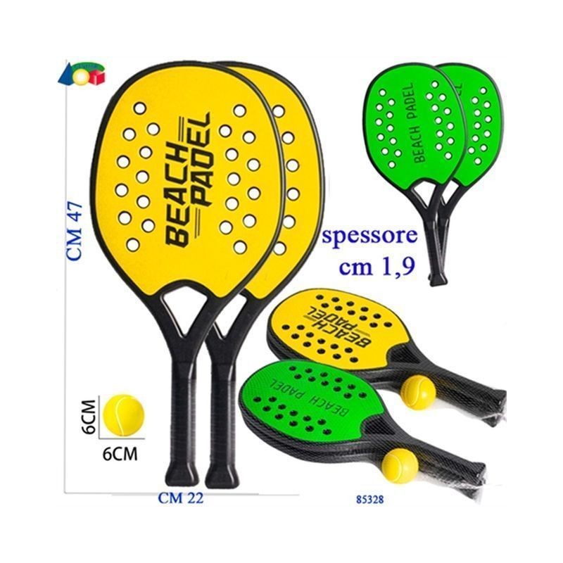 COPPIA RACCHETTONI PADEL PLAST.FOR+PALLA EAN 8034094805229 INGROSSO GIOCHI MARE