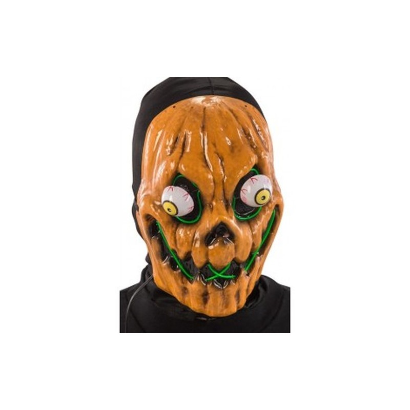 MASCHERA ZUCCA HORROR IN PLASTICA C/DECO RAZIONI LUMINOSE (BATT.ESCL.) IN EAN  INGROSSO MASCHERE DI HALLOWEEN