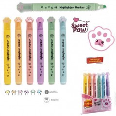 EVIDENZIATORI PZ.6 PAW ANIMAL CARTOLERIA EAN 8051818062843 INGROSSO EVIDENZIATORI