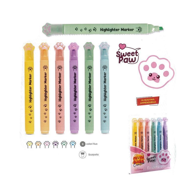 EVIDENZIATORI PZ.6 PAW ANIMAL EAN 8051818062843 INGROSSO EVIDENZIATORI