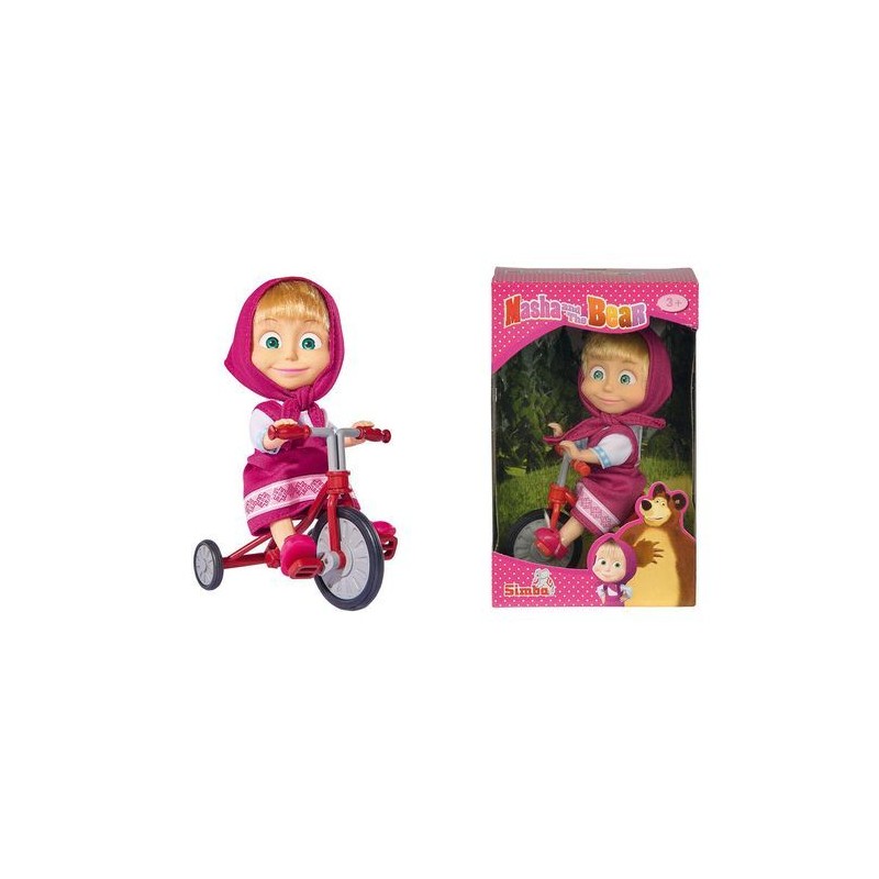 MASHA CON TRICICLO 12CM +3ANNI IL VERO TRICICLO DELLA SERIE TV EAN  INGROSSO BAMBOLE DISNEY E CARTOON