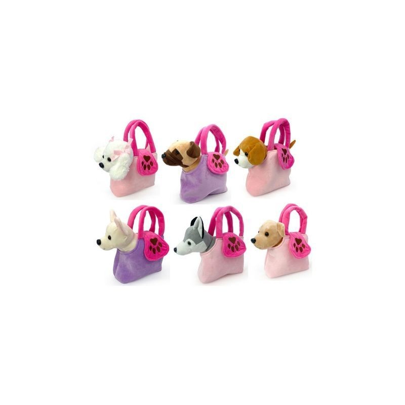 CANE CM.25 IN BORSETTA 6 ASS EAN 8009549255362 INGROSSO PELUCHE MORBIDOSI