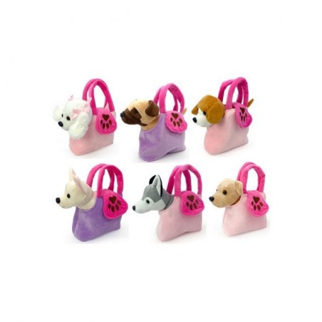 CANE CM.25 IN BORSETTA 6 ASS EAN 8009549255362 INGROSSO PELUCHE MORBIDOSI