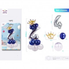 SET PALLONCINI ARGENTO 4 14PC FESTA E PARTY EAN 8058617685907 INGROSSO PALLONCINI COMPLEANNO