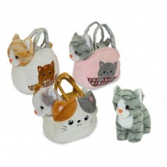 GATTO IN BORSETTA 3AS ISOLA DEI CUCCIOLI PELUCHE EAN 8017967394648 INGROSSO PELUCHE MORBIDOSI