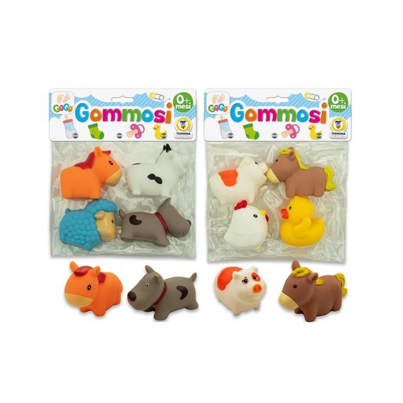 GOMMOSI ANIMALI DELLA FATTORIA 2ASS EAN 8017967667780 INGROSSO BUSTE VINILE PRIMA INFANZIA