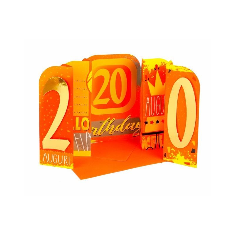 BIGLIETTO NUMERONI 20 EAN 8001608370207 INGROSSO BIGLIETTI COMPLEANNO