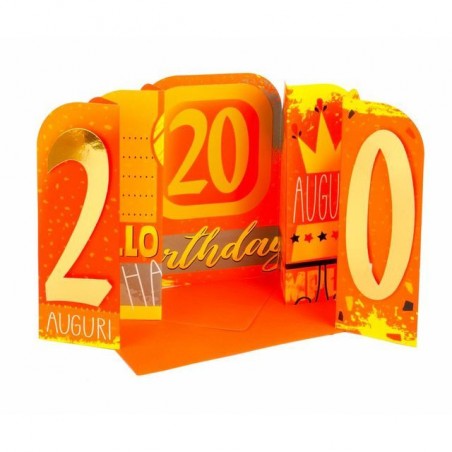 BIGLIETTO NUMERONI 20 EAN 8001608370207 INGROSSO BIGLIETTI COMPLEANNO